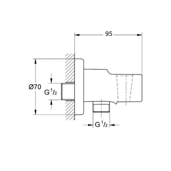 ROCA Coude mural 1/2" et support douchette et flexible