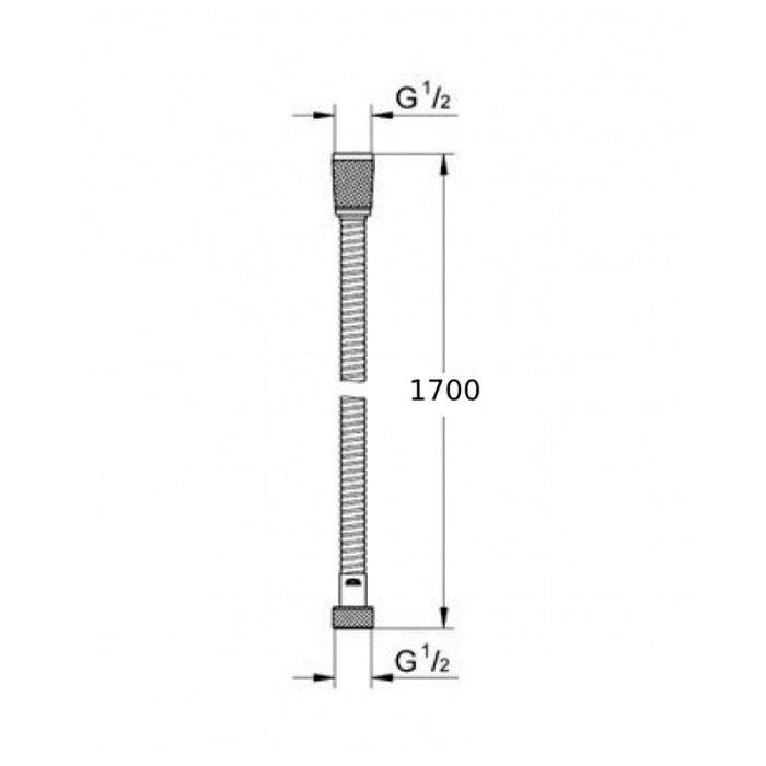 ROCA Flexible de douche universel Flex en acier inox