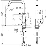 HANSGROHE Mitigeur de cuisine 260 1 jet Focus