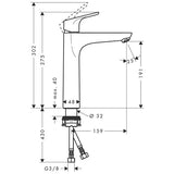 HANSGROHE Mitigeur de lavabo 190 Focus sans tirette ni vidage 31518000