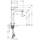 HANSGROHE Mitigeur de lavabo 200 Metris pour vasque sans tirette ni vidage 31185000
