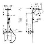 HANSGROHE Colonne de douche 240 1 jet Activera S EcoSmart avec mitigeur thermostatique 28078000