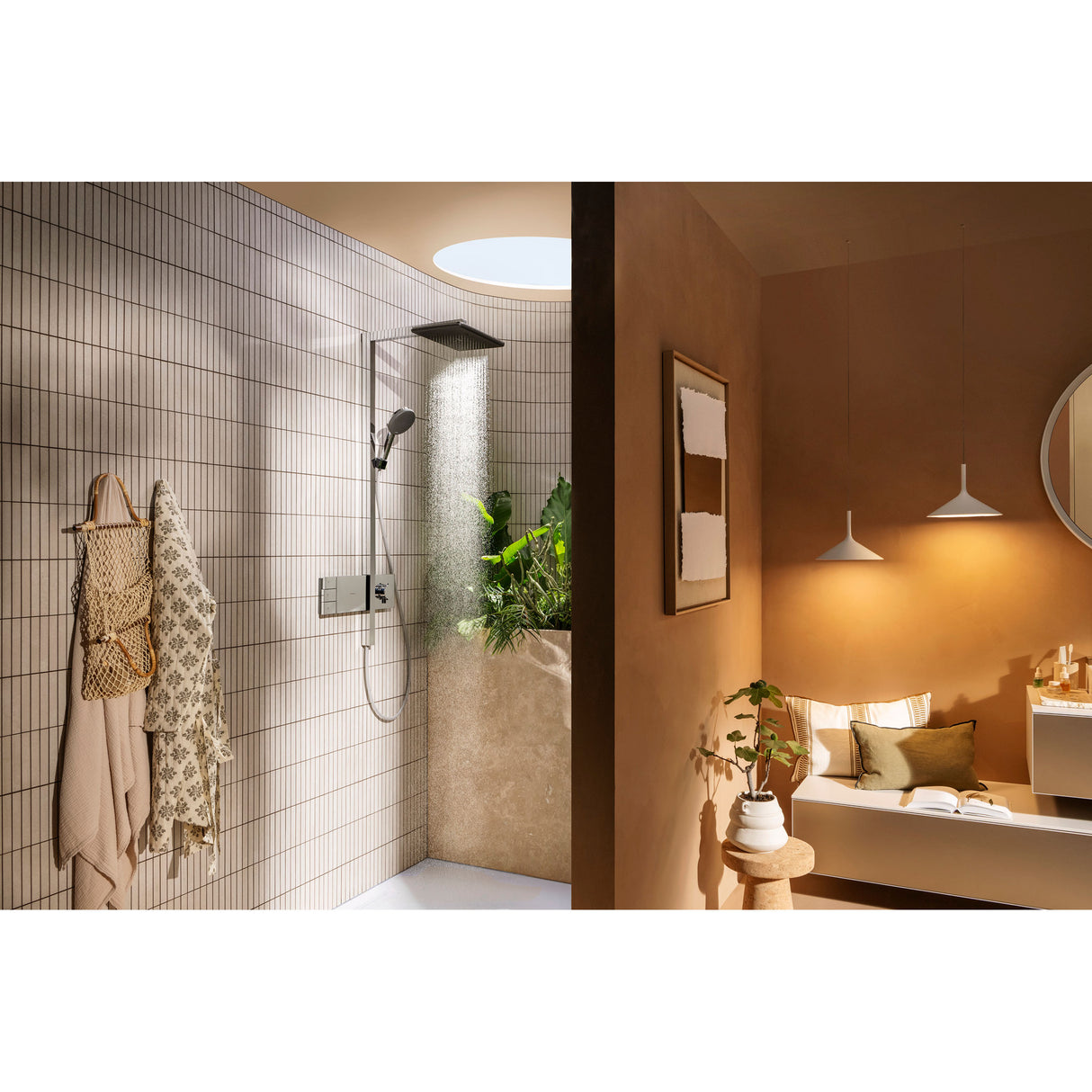 Colonne de douche 210/340 2jets Raindance Alive Q avec mitigeur thermostatique ShowerSelect Comfort