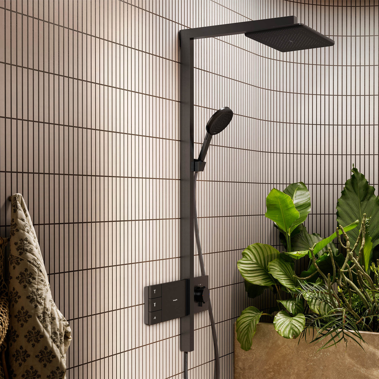 Colonne de douche 210/340 2jets Raindance Alive Q avec mitigeur thermostatique ShowerSelect Comfort