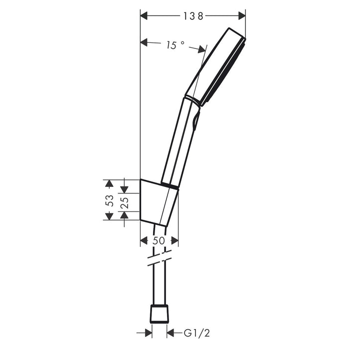 HANSGROHE Ensemble support mural et douchette Pulsify Select S 105 3 jets flexible 160cm Blanc