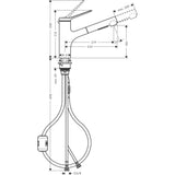 HANSGROHE Mitigeur de cuisine 150 2 jets Zesis avec douchette extractible