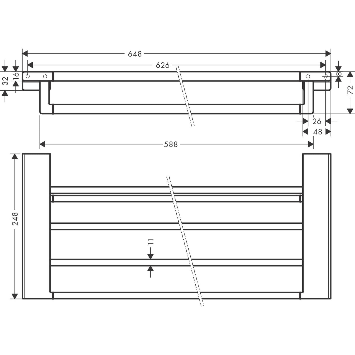 HANSGROHE Porte serviette multibarres 648mm AddStoris