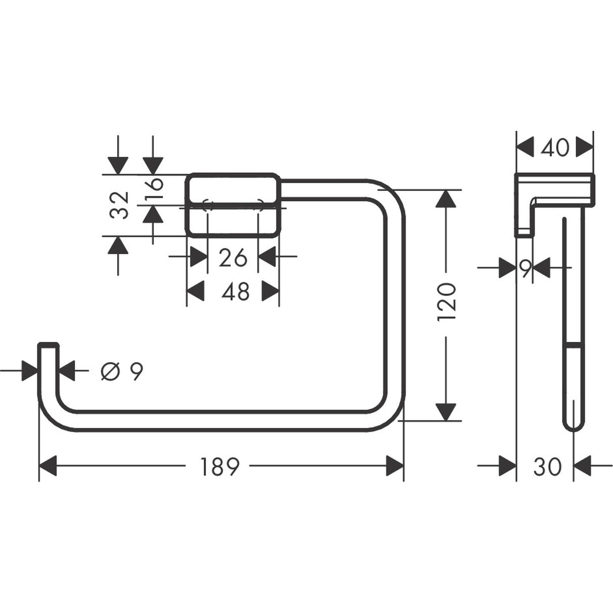 HANSGROHE Anneau Porte serviette AddStoris
