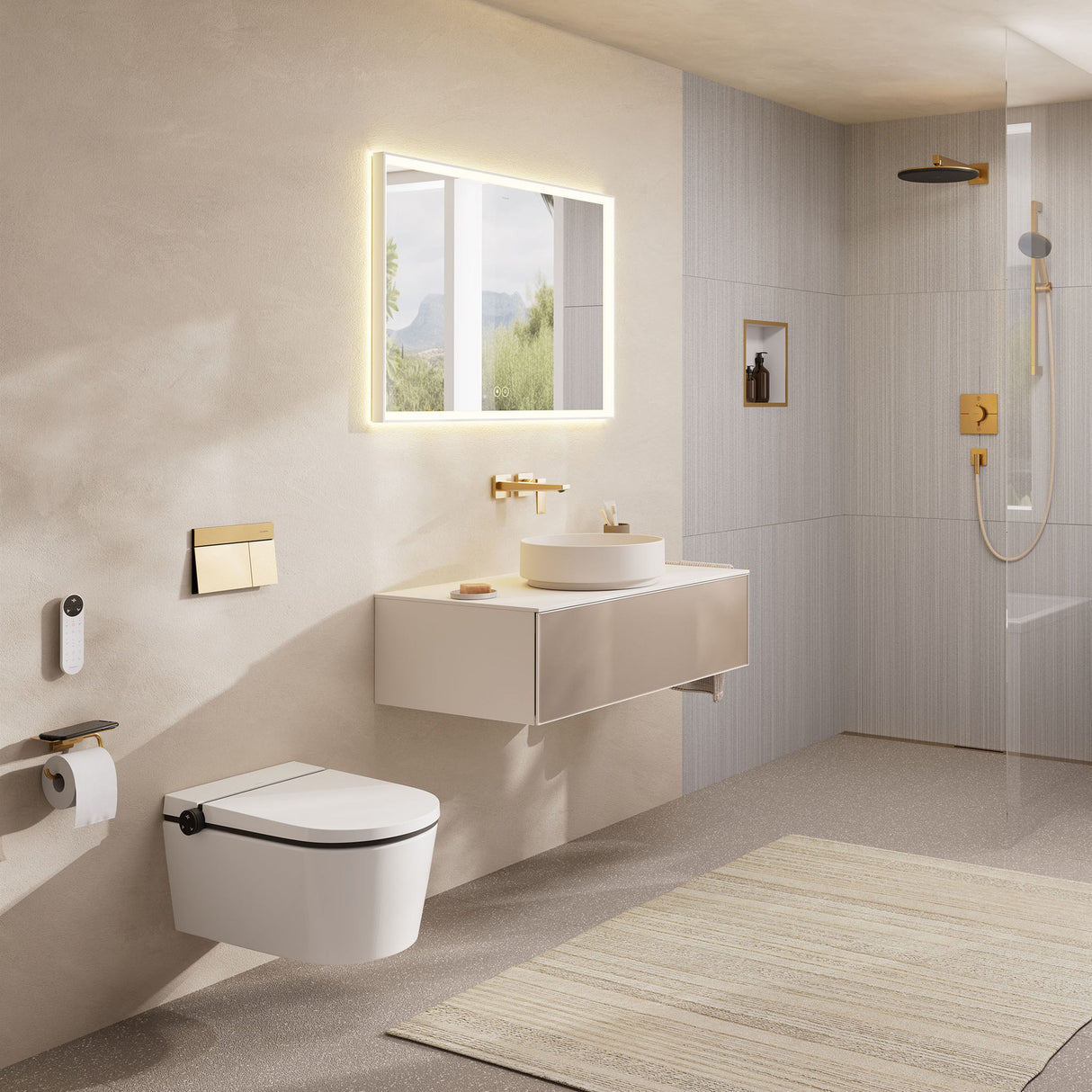 HANSGROHE Porte papier WC avec tablette AddStoris