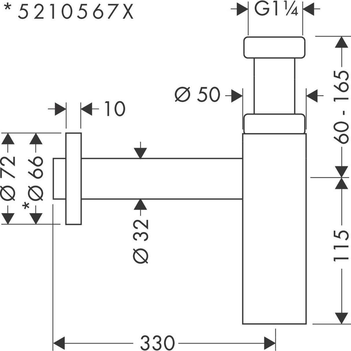 HANSGROHE Siphon design Flowstar S