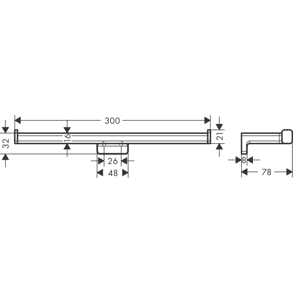 HANSGROHE Porte serviette double 300mm AddStoris