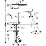 HANSGROHE Mitigeur de lavabo 100 Vernis Blend avec tirette et vidage 71559000