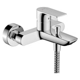 Mitigeur bain-douche Grohe chromé, robinetterie sanitaire moderne, couleur argentée