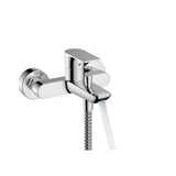 Mitigeur de bain Grohe, robinet mural, couleur chromé, eau qui coule