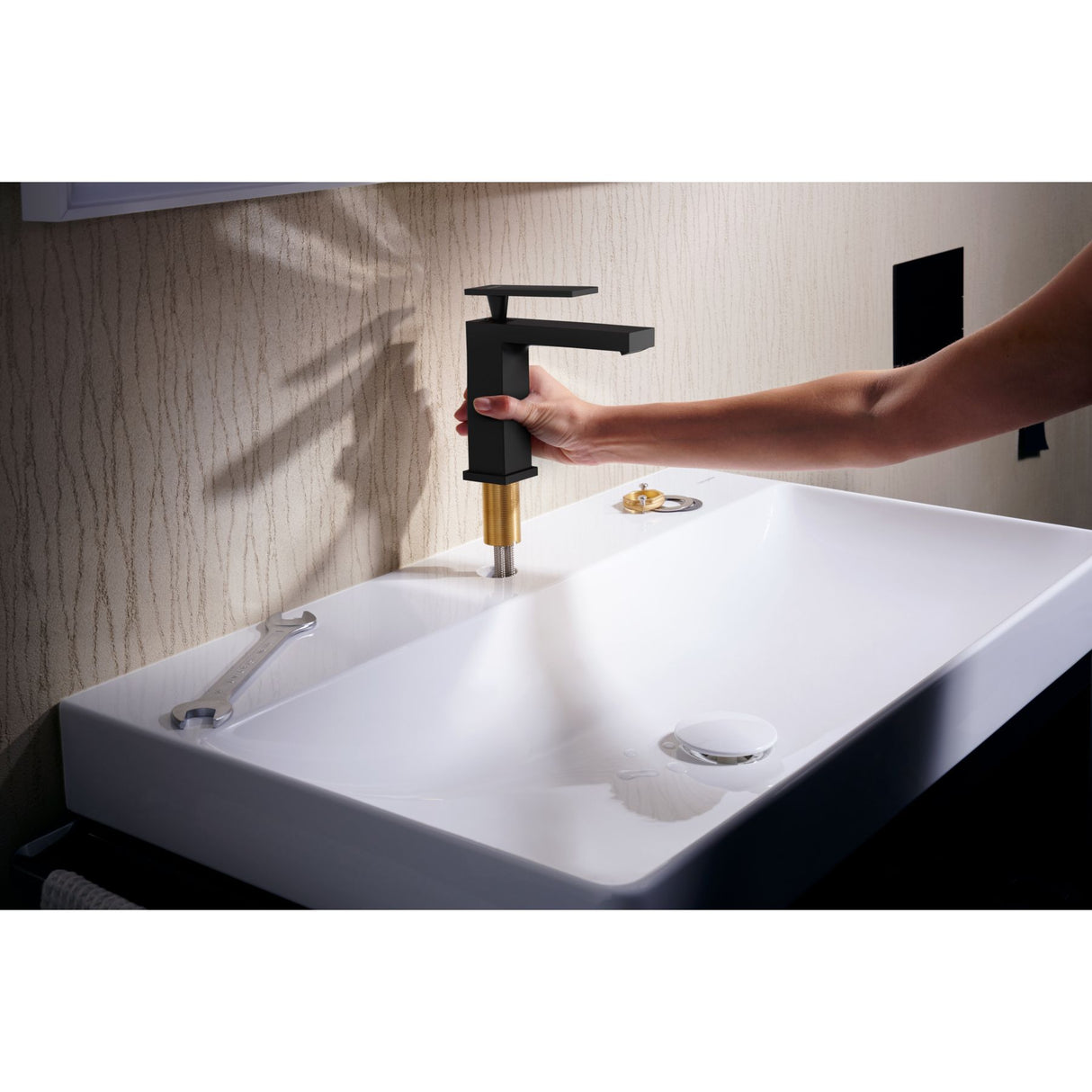 HANSGROHE Mitigeur de lavabo 110 Tecturis E Coolstart avec tirette et vidage