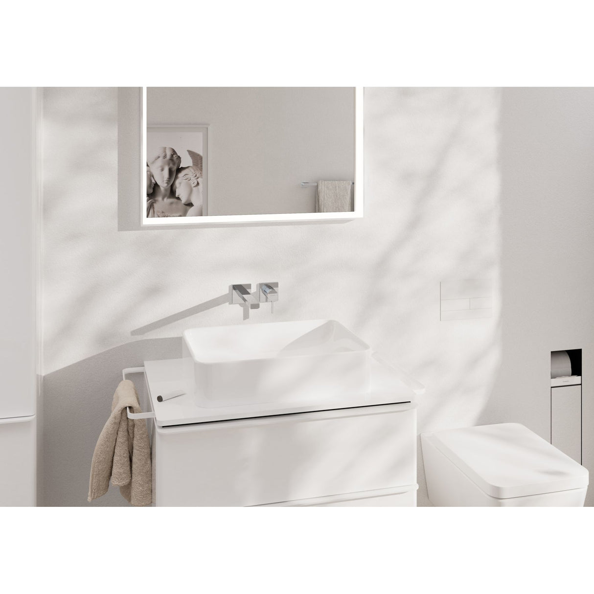 HANSGROHE Mitigeur de lavabo Tecturis E mural bec avec vidage écoulement libre