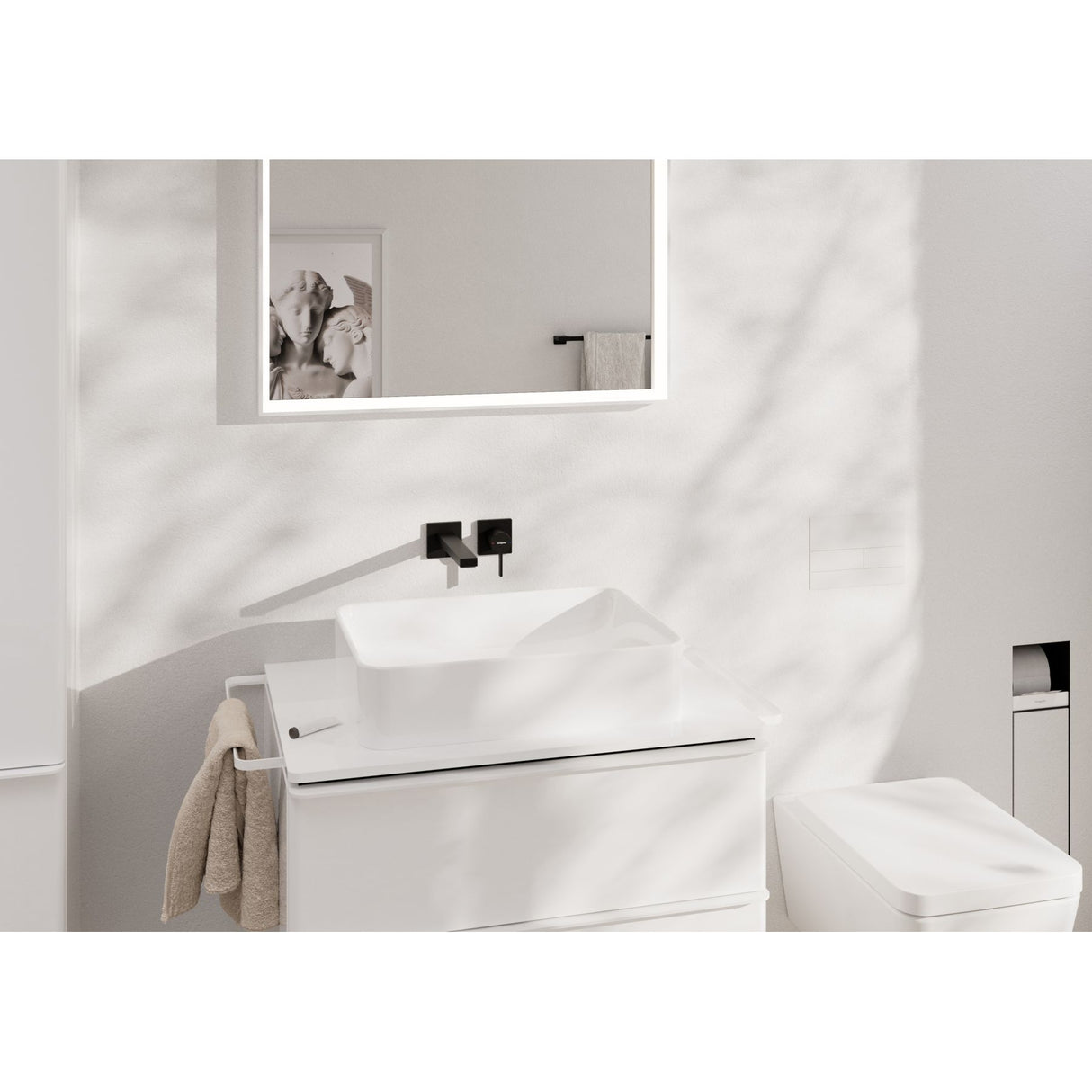 HANSGROHE Mitigeur de lavabo Tecturis E mural bec avec vidage écoulement libre