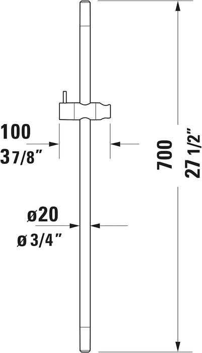 Duravit Universal Barre de douche avec support de douchette réglable en hauteur