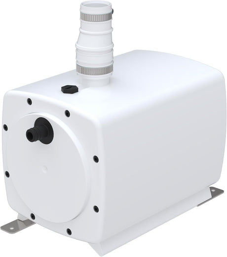 Pompe de relevage Sanifloor+ SFA avec bonde Ø90 pour receveurs extra-plats, visible en action dans l'image.