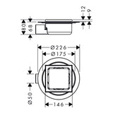 HANSGROHE Bonde de sol RainDrain Spot grille inox 150x150 56055800