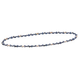 Chaîne de tronçonneuse bleue et argent, marque Oregon, accessoire de coupe bois.
