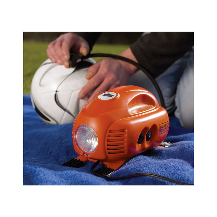 Gonfleur-Compresseur sans fil - 12 V (Allume-cigare) - Puissance : 8,27 Bars - 120 PSI BLACK+DECKER ASI200-XJ