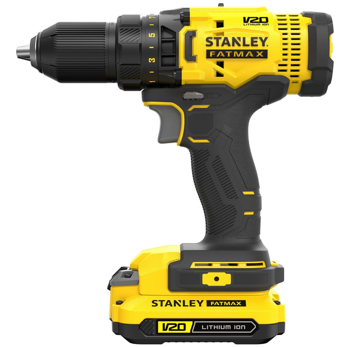 STANLEY FATMAX V20 Perceuse Visseuse 18V Avec 2 Batteries 2Ah + 100 Accessoires SFMCW223B-XJ