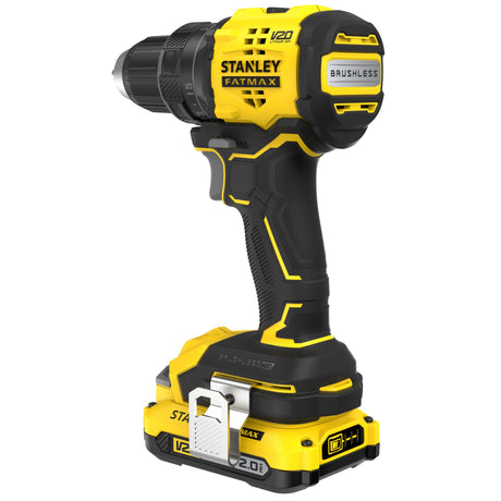 Perceuse sans fil Stanley Fatmax V20, couleur jaune et noire, outil électroportatif.