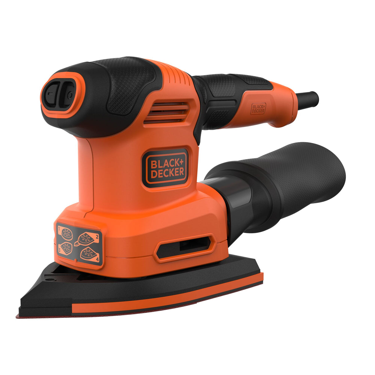 Ponceuse triangulaire Black+Decker, électroportatif, couleur orange et noire