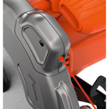 Scie circulaire Stanley, outil électroportatif gris et orange avec guide laser