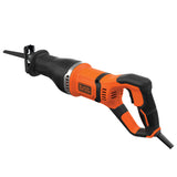 Scie sabre Black+Decker électrique orange et noire, outil électroportatif
