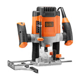 Défonceuse électrique Black+Decker, outil électroportatif, couleur orange et noire