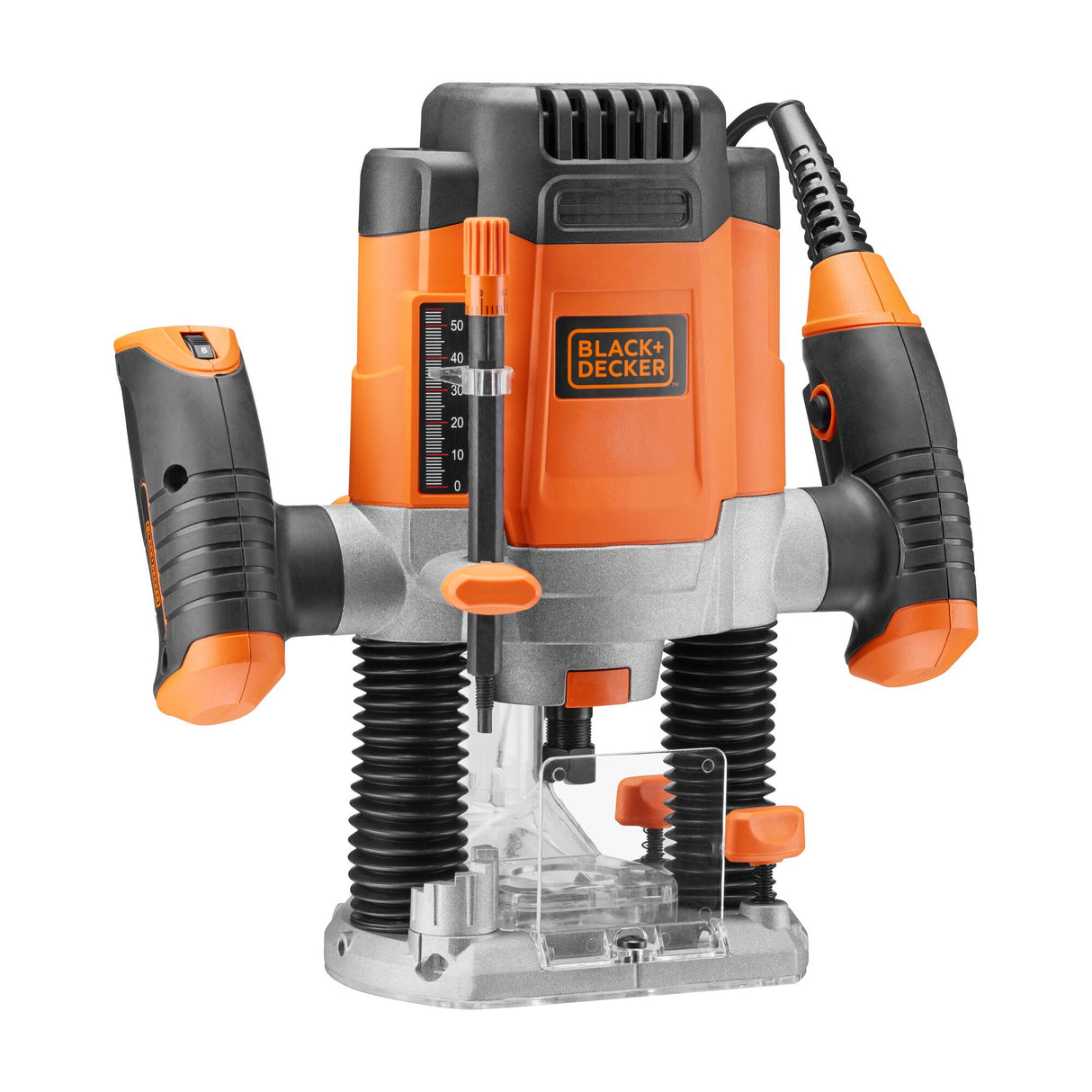 Défonceuse électrique Black+Decker, outil électroportatif, couleur orange et noire