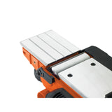 Raboteuse orange et argentée de la marque Scheppach, couleur orange, outil de menuiserie.
