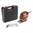 Scie sauteuse Black+Decker orange et noire avec coffret et lames incluses