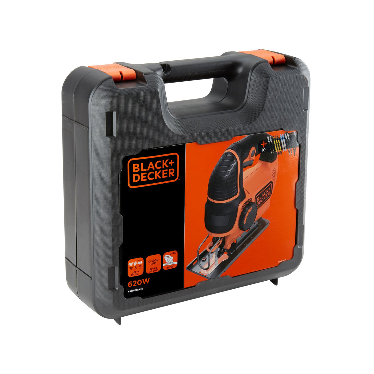 Scie sauteuse Black+Decker, outillage électroportatif orange avec mallette de transport