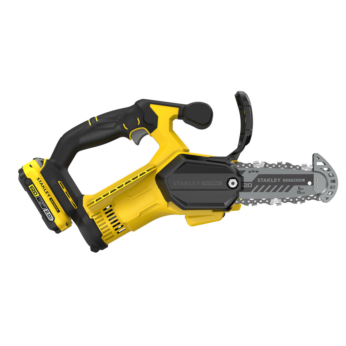 Tronçonneuse sans fil Stanley, outil électroportatif jaune et noir