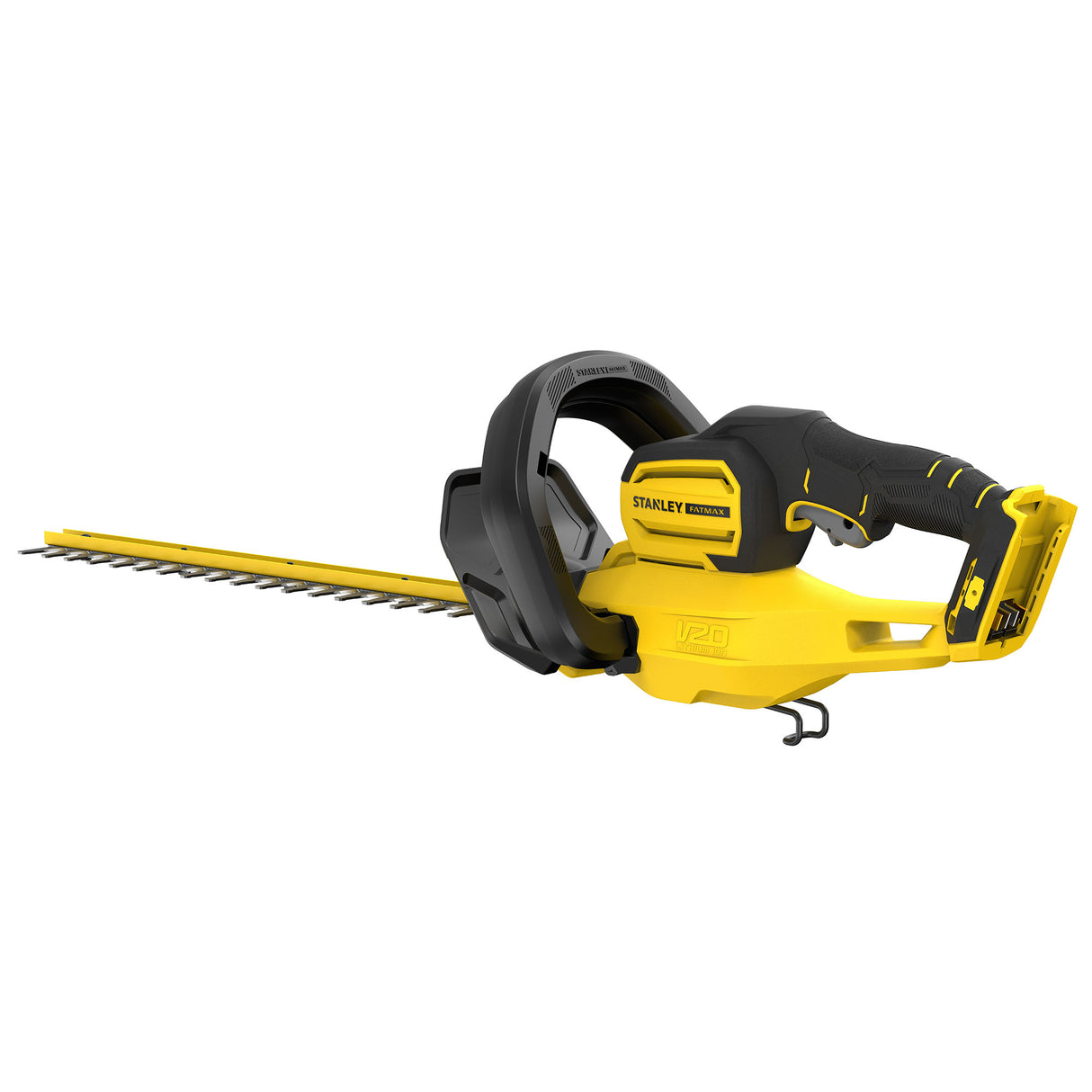 Taille-haie électrique Stanley couleur jaune et noir, outil de jardinage performant.