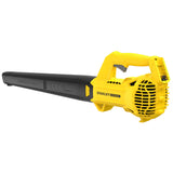 Souffleur Stanley Fatmax, outil électroportatif jaune et noir pour jardin.