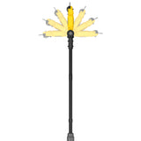 Taille-haie DeWalt jaune, outil de jardinage télescopique avec tête ajustable.
