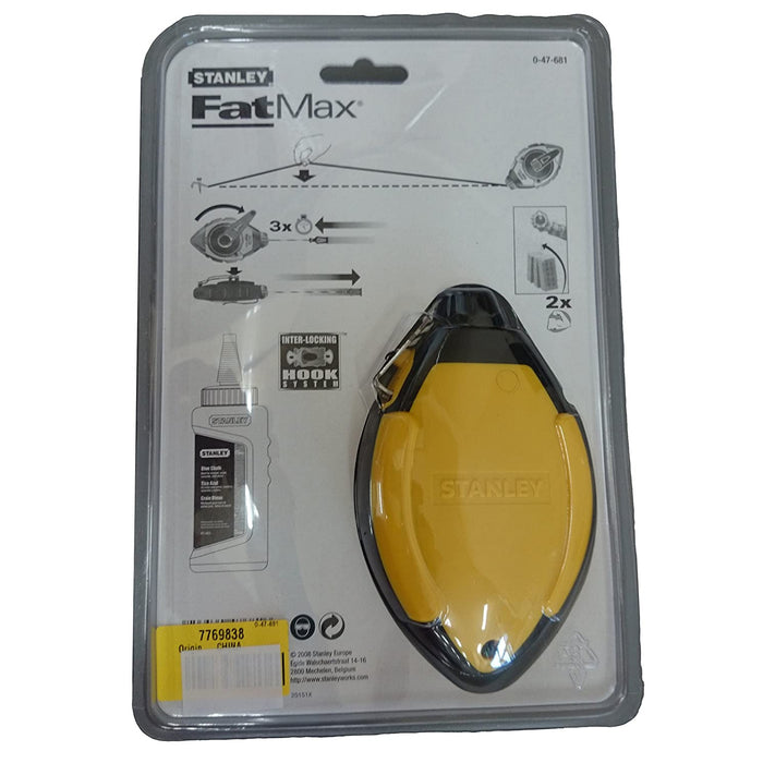 Kit Cordeau Traceur 30 m - 1 Biberon de Poudre de Traçage 115 g - 1 Feutre - FATMAX - STANLEY, 0-47-681