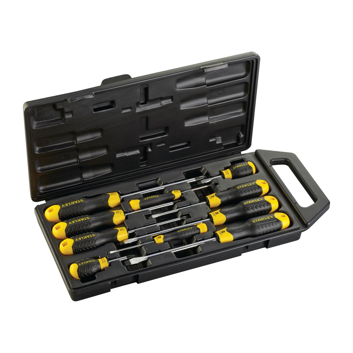 STANLEY Jeu de 10 tournevis embout magnétique Cushion Grip 2-65-005