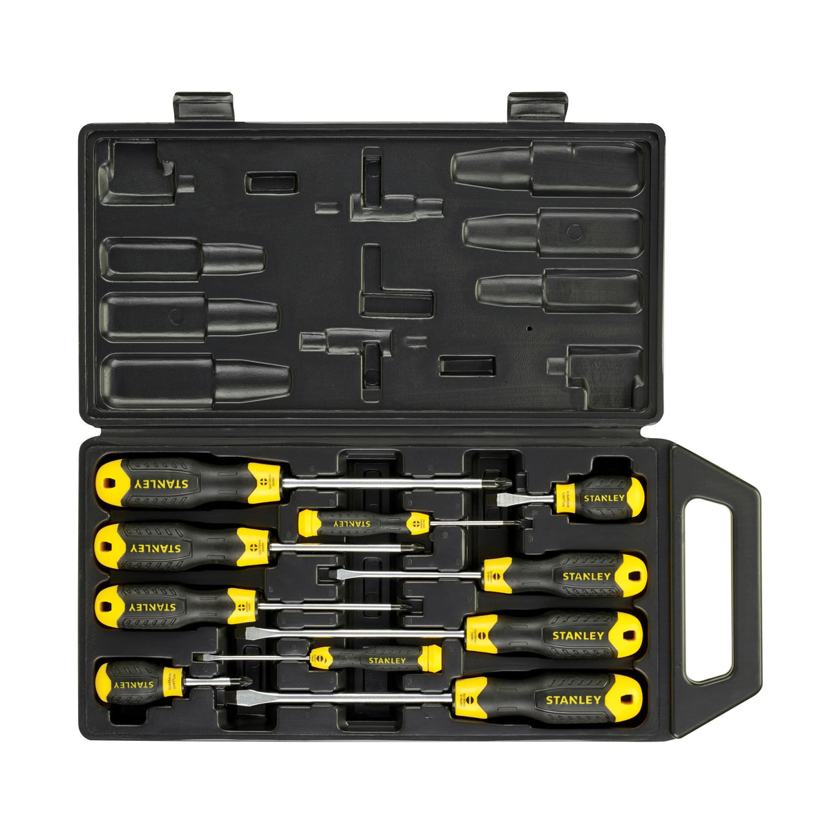 STANLEY Jeu de 10 tournevis embout magnétique Cushion Grip 2-65-005