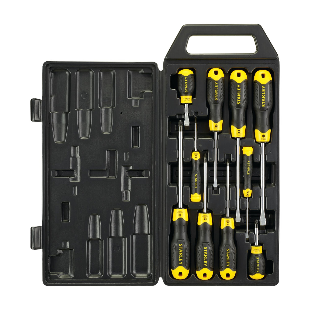 STANLEY Jeu de 10 tournevis embout magnétique Cushion Grip 2-65-005