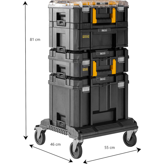 Tour PRO-STACK - Organiseur - Mallette Grand Tiroir - Mallette Grand Volume 23 L - Module à Roulettes - FATMAX - STANLEY, FMST1-80107