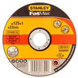 Disque à tronçonner Stanley FatMax, abrasif, 125 mm, jaune et noir, pour inox.