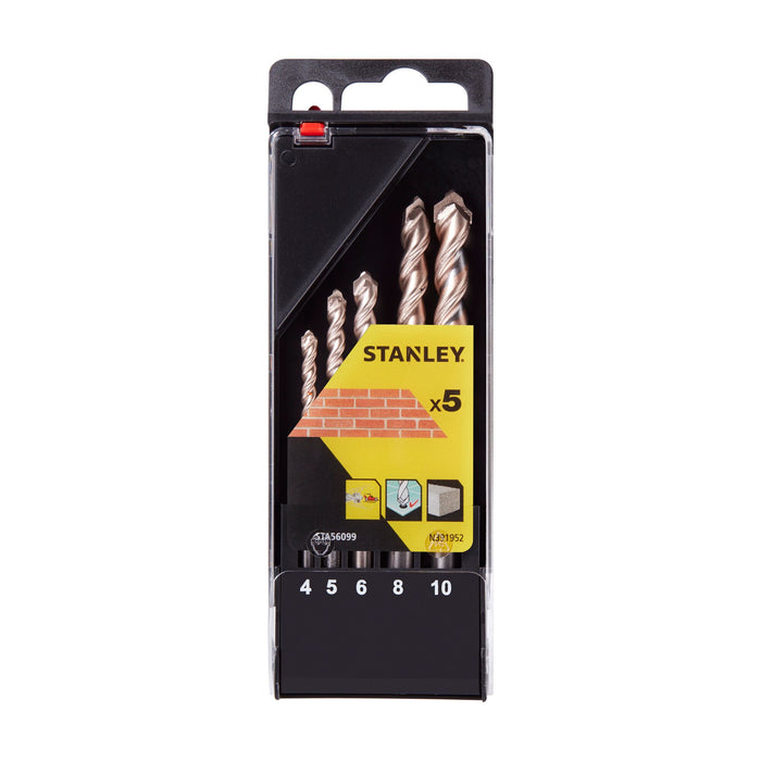 Stanley Cassette de 5 forets béton précision 4, 5, 6, 8, 10mm j