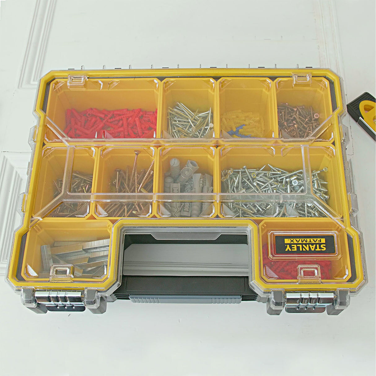 STANLEY Fatmax Lot de 2 organiseurs étanches - 10 compartiments amovibles, charge 8kg