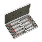 Coffret de tournevis de précision Facom, outillage gris, pour travaux minutieux.