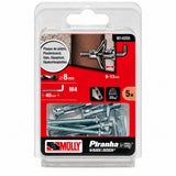 Molly 5 Chevilles métal à expansion Ø 4 x 33 mm avec gond